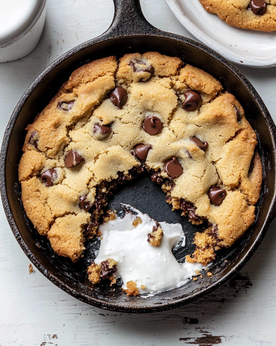 Chewy Gooey Chocolate Chip Skillet Cookie