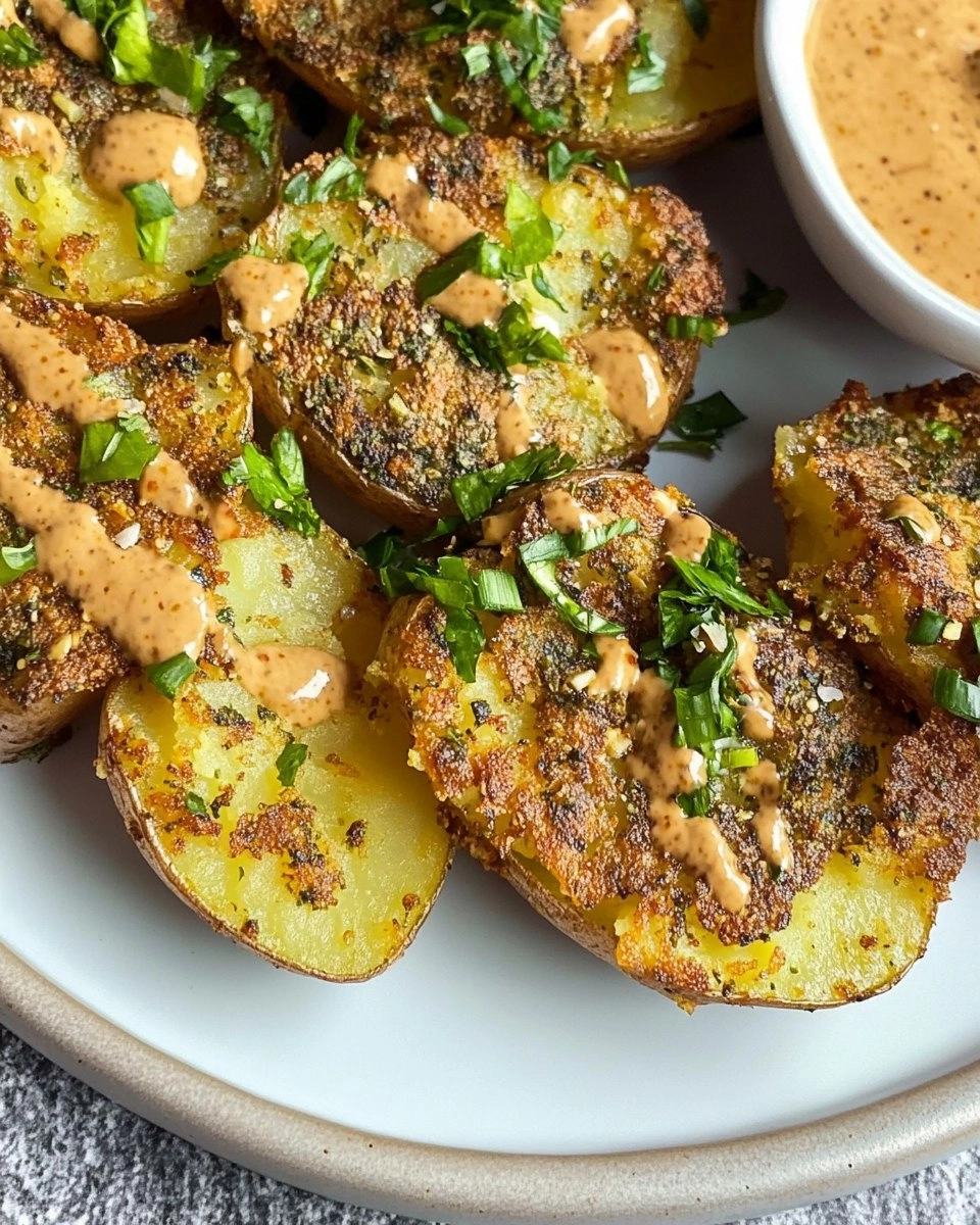 Crispy Smashed Potatoes with Garlic & Za'atar