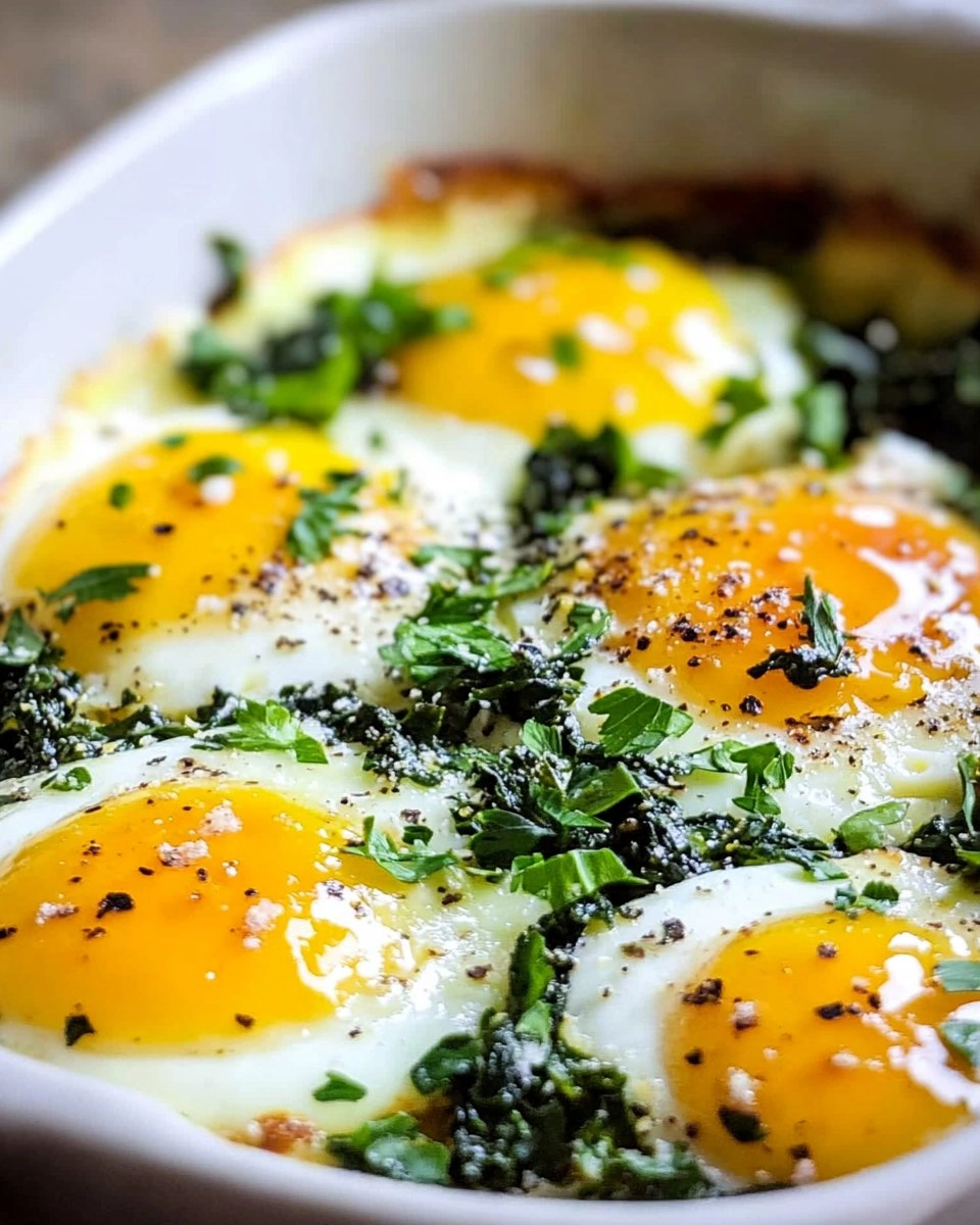 Easy Baked Eggs Florentine
