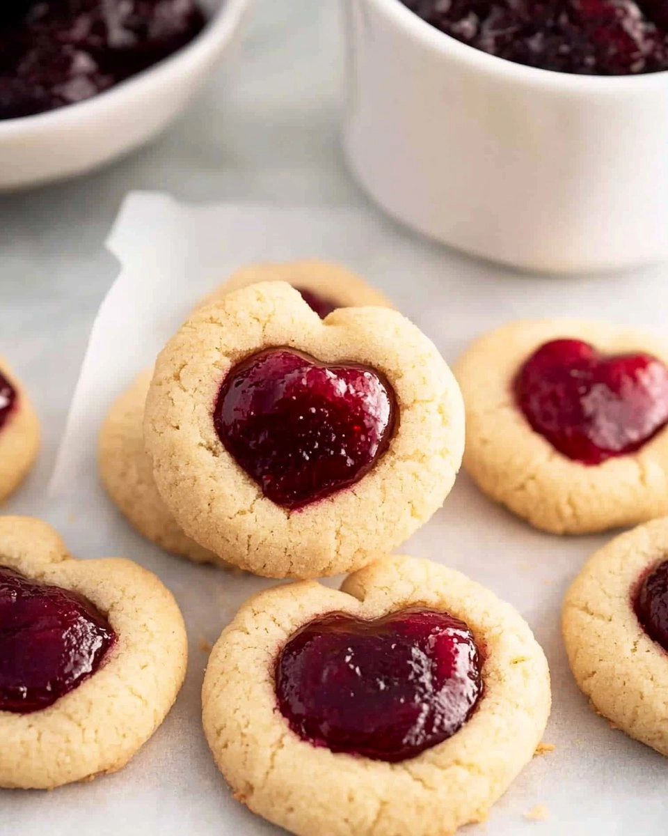 Easy Jam Thumbprint Cookies with a Heart-Shaped Twist