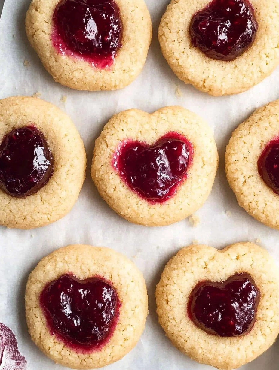 Easy Jam Thumbprint Cookies with a Heart-Shaped Twist