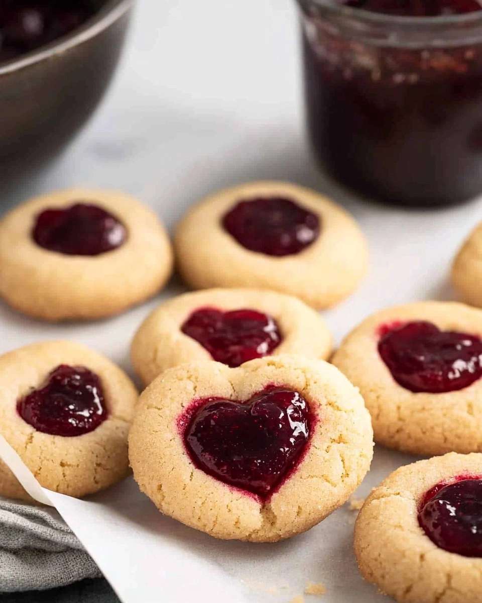Easy Jam Thumbprint Cookies with a Heart-Shaped Twist