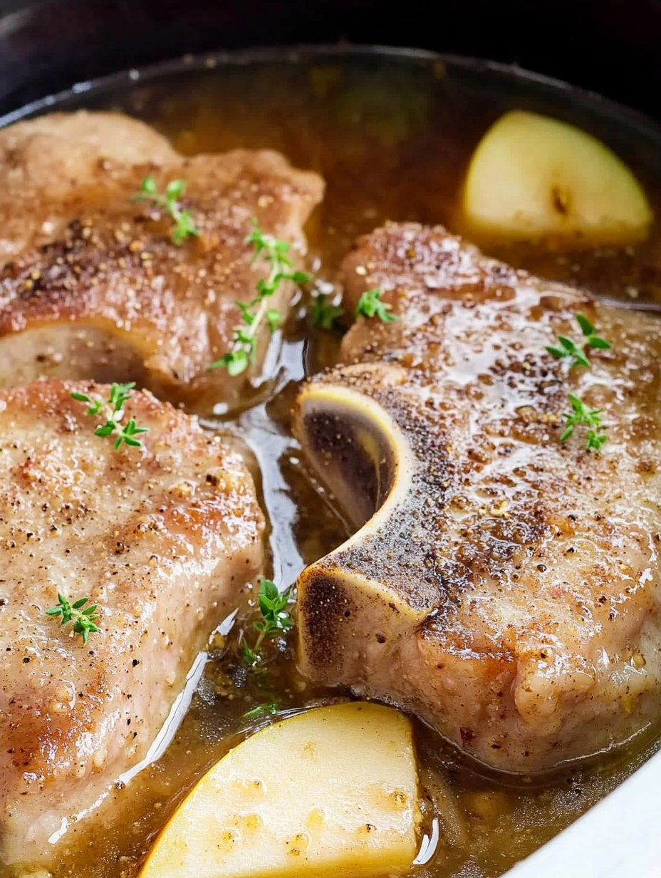 Fall-Apart Tender Crockpot Apple Pork Chops