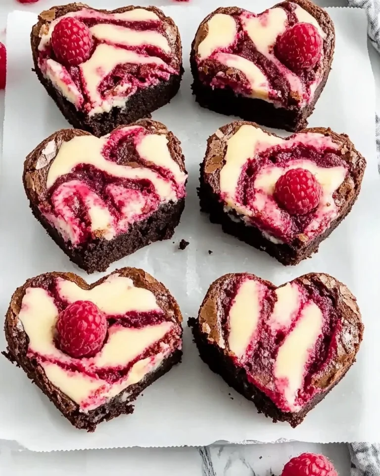 Heart-Shaped-Brownies-with-Raspberry-Swirl-and-Cheesecake-Topping-Recipe