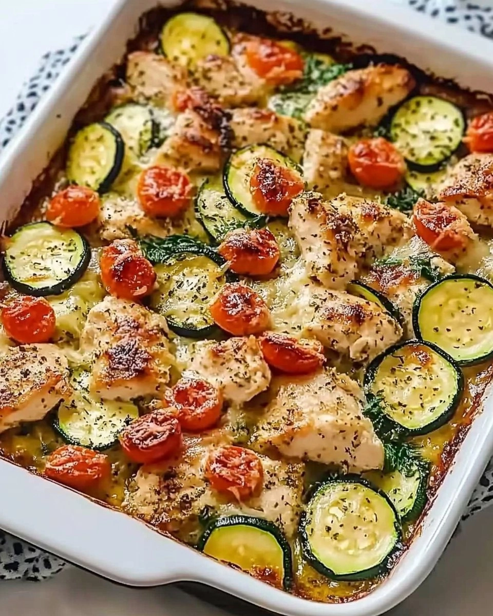 Mediterranean Chicken Zucchini Bake
