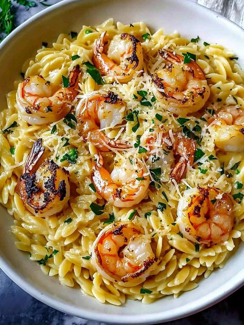 Parmesan Orzo with Shrimp