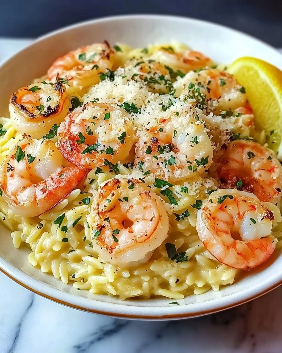 Parmesan Orzo with Shrimp