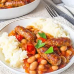 Sausage, Butter Bean & Tomato Tray Bake 113 Sausage-Butter-Bean-Tomato-Tray-Bake-Recipe