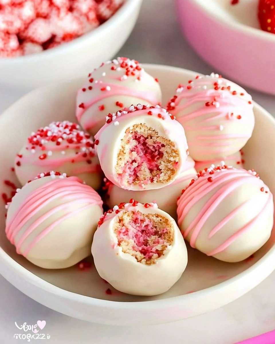 Valentine Strawberry Cake Truffles