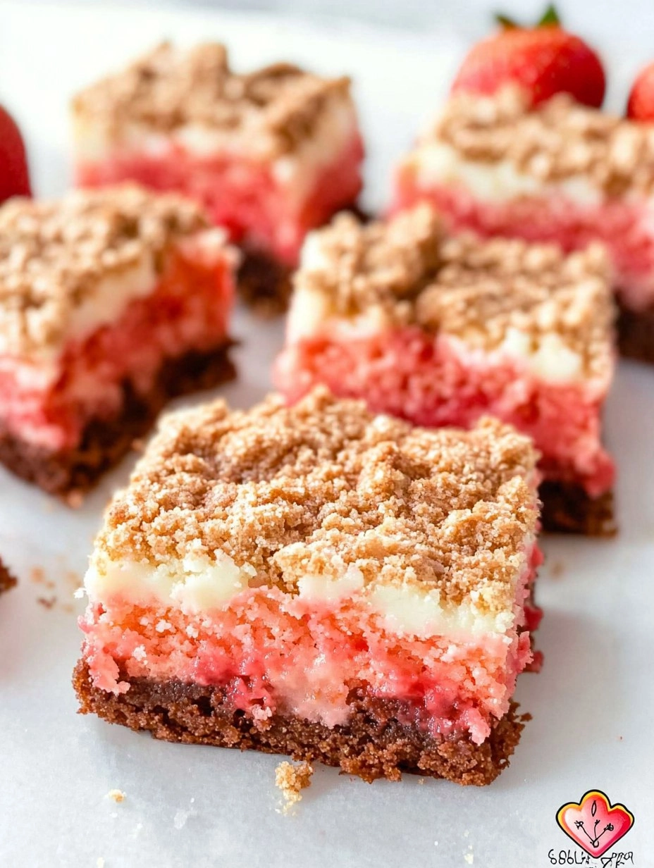 Valentine Strawberry Shortcake Brownies