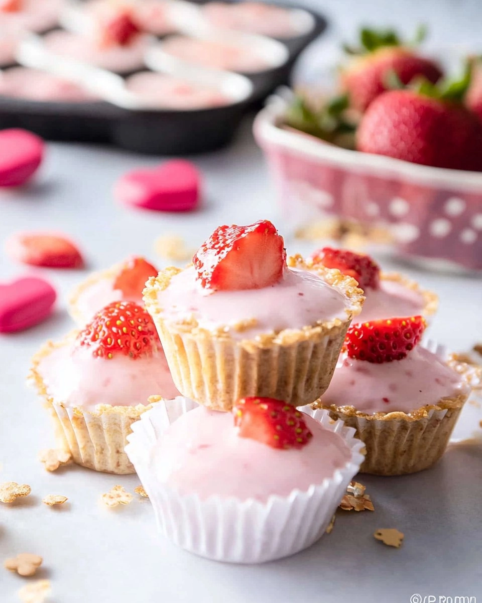 Valentine strawberry yogurt bites