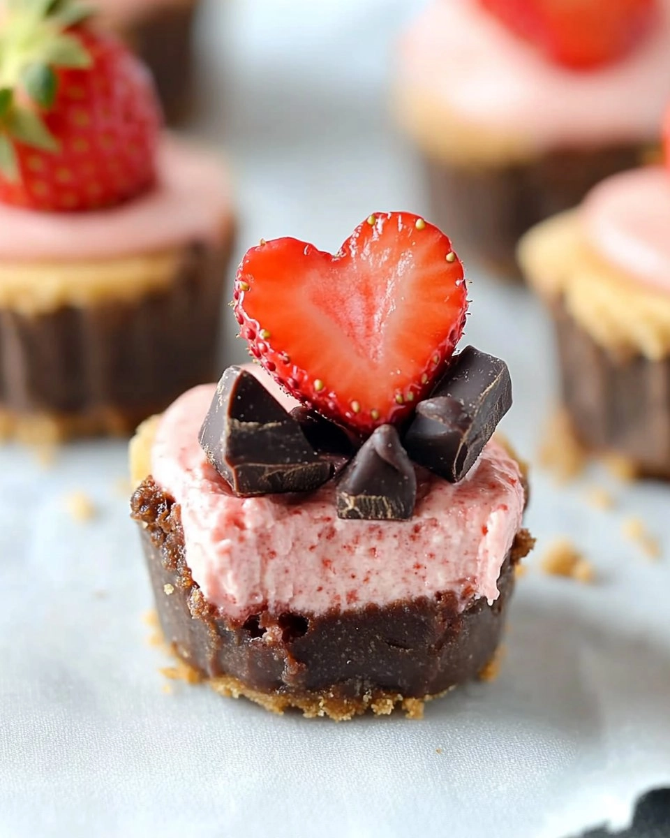 Valentine’s Day Chocolate Strawberry Mini Cheesecakes