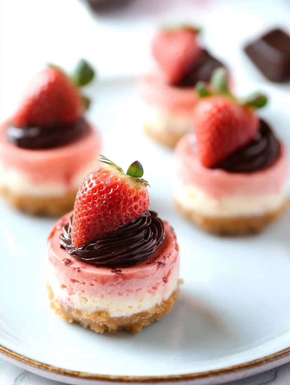 Valentine’s Day Chocolate Strawberry Mini Cheesecakes