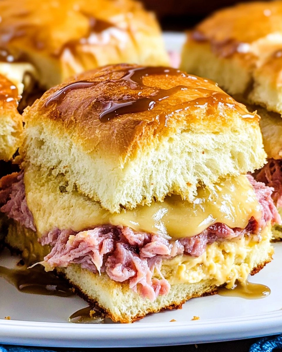 Baked Reuben Sliders with Thousand Island Glaze