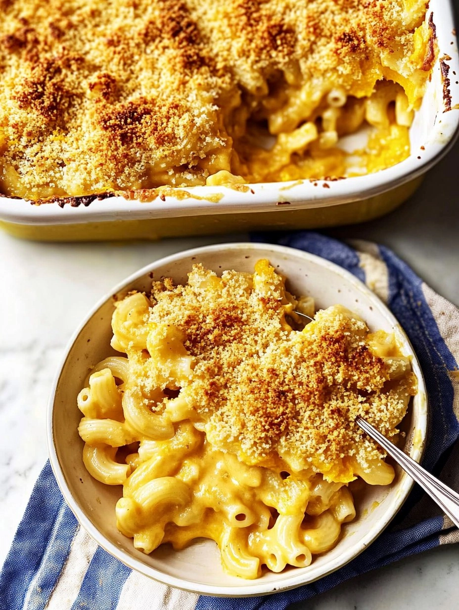 Cheesy Baked Butternut Squash Mac and Cheese