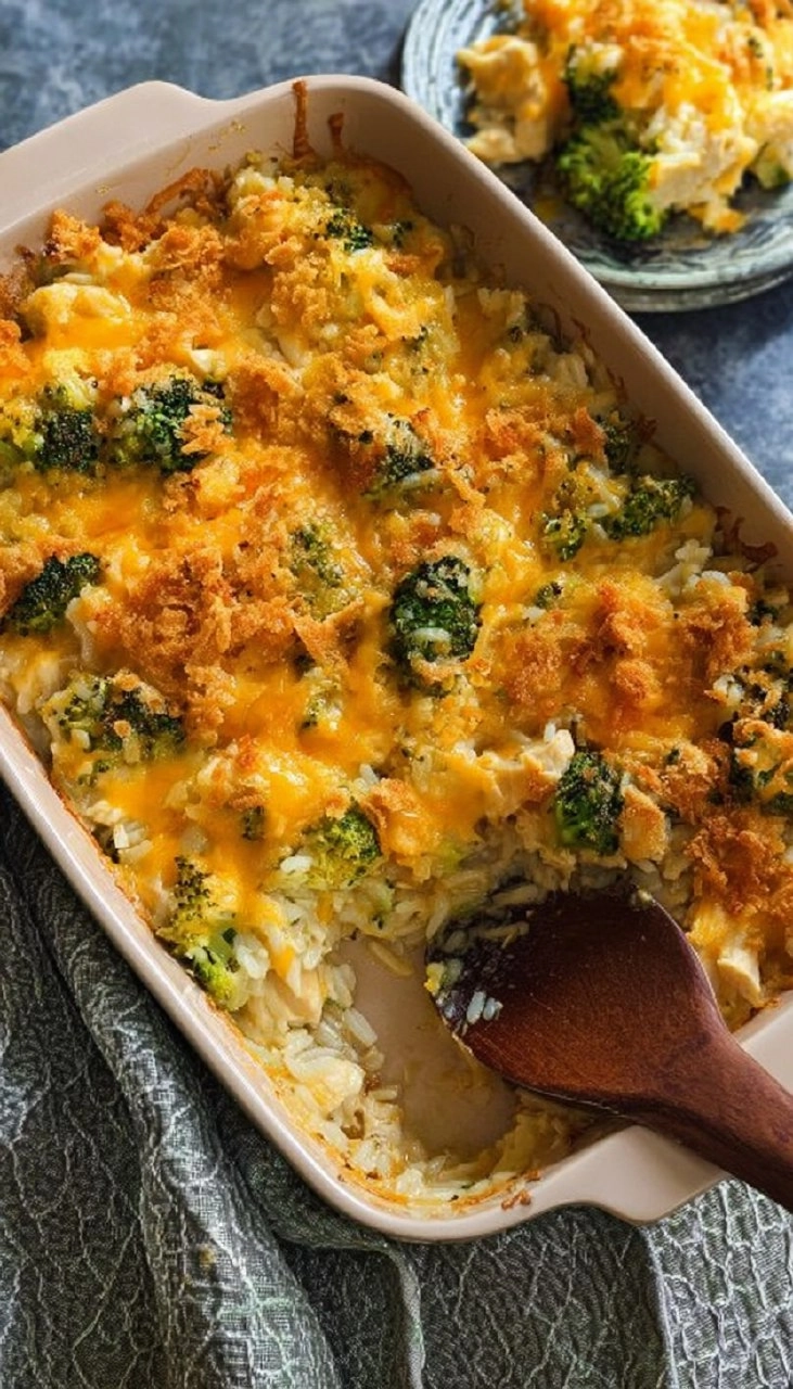 Cheesy Chicken Broccoli Rice Casserole (Freezer-Friendly)