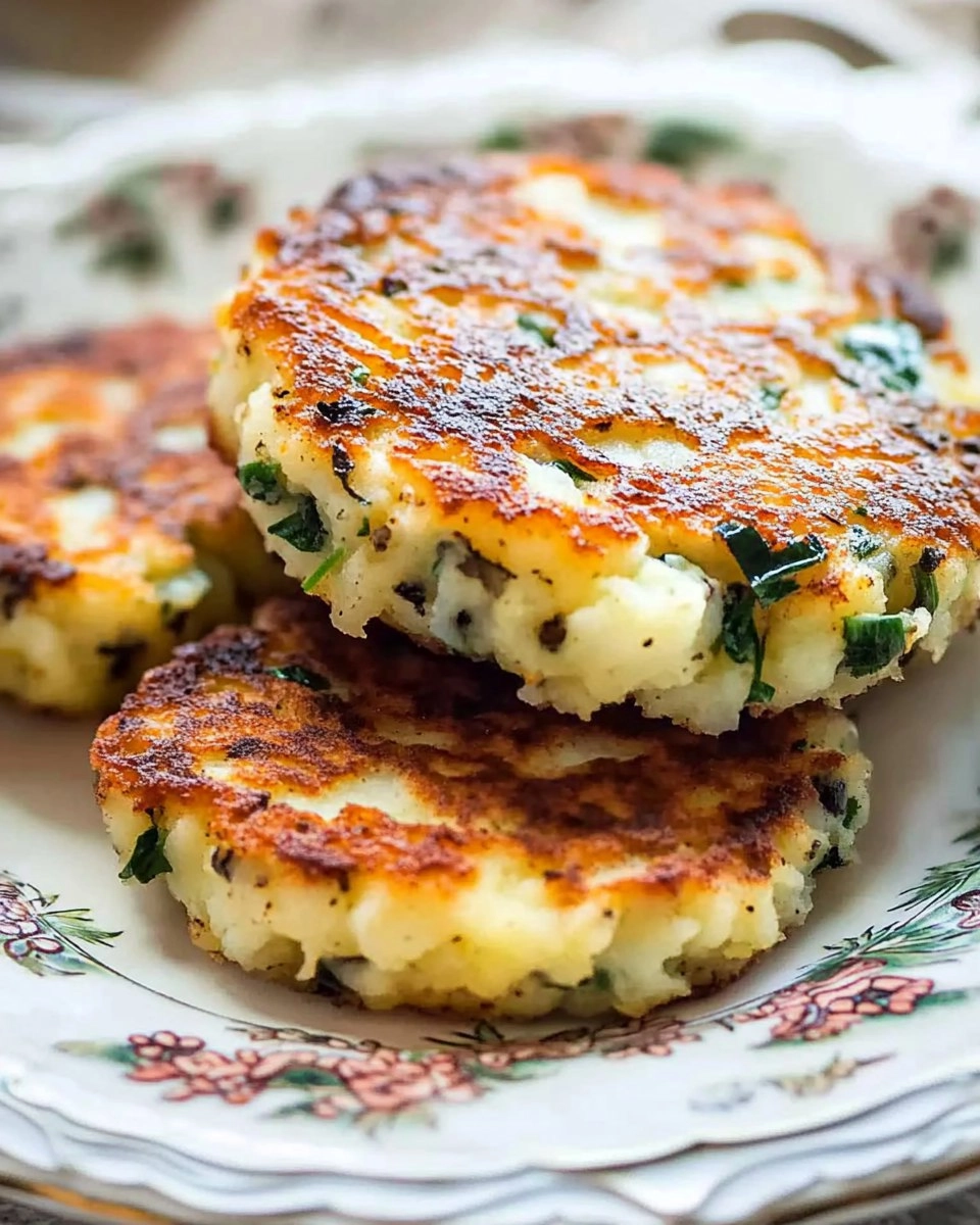 Cheesy Colcannon Potato Cakes with Scallions