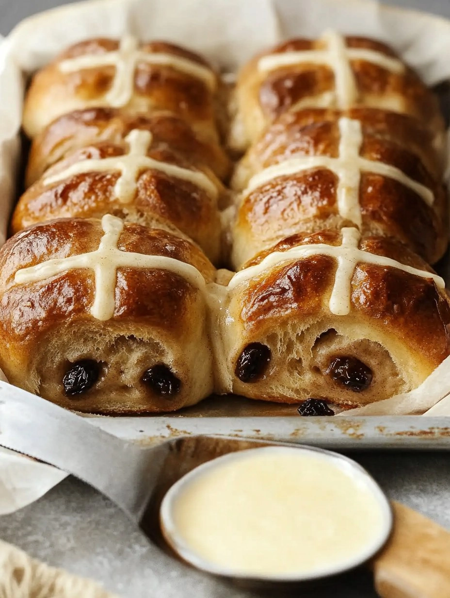 Cinnamon Raisin Hot Cross Buns (Make-Ahead Easter Rolls)