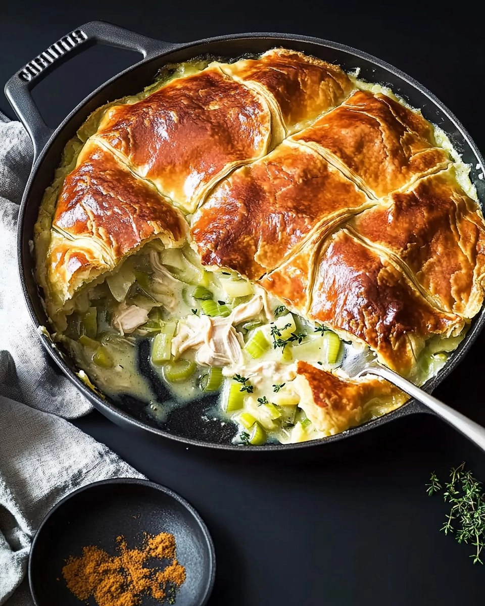 Cozy Chicken Pot Pie with Leeks & Thyme (Skillet Version)