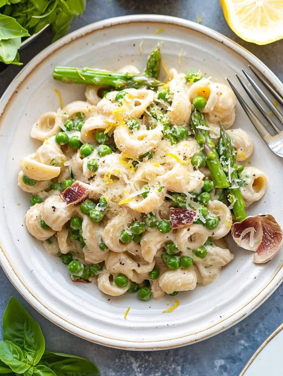 Creamy Lemon Asparagus Pasta with Peas & Parmesan 121 Creamy Lemon Asparagus Pasta with Peas & Parmesan