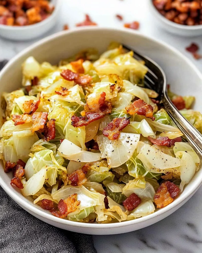 Crispy-Pan-Fried-Cabbage-with-Bacon-Onions-Recipe