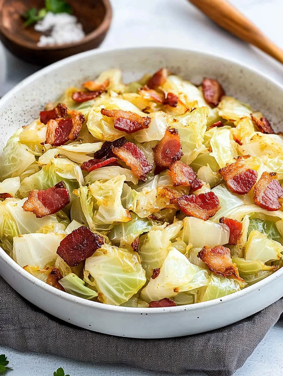 Crispy Pan-Fried Cabbage with Bacon & Onions