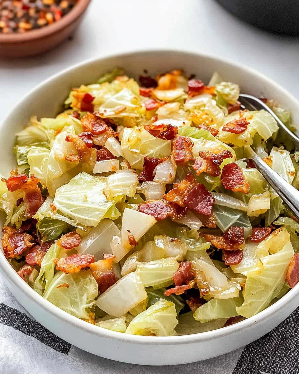 Crispy Pan-Fried Cabbage with Bacon & Onions