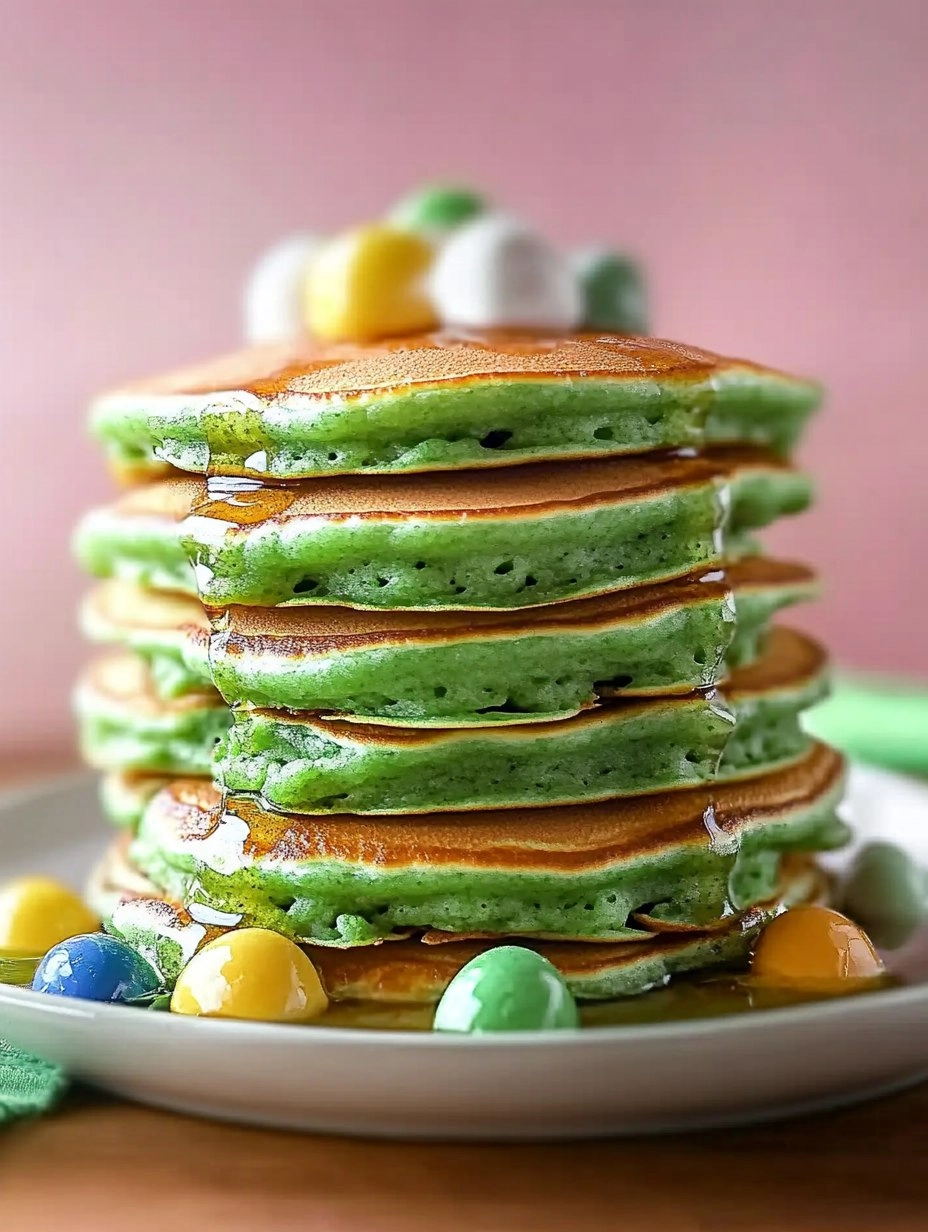 Fluffy St. Patricks Day Green Buttermilk Pancakes