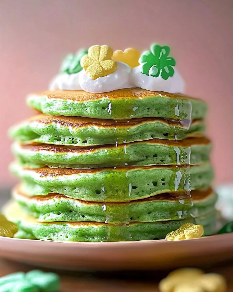 Fluffy St. Patricks Day Green Buttermilk Pancakes