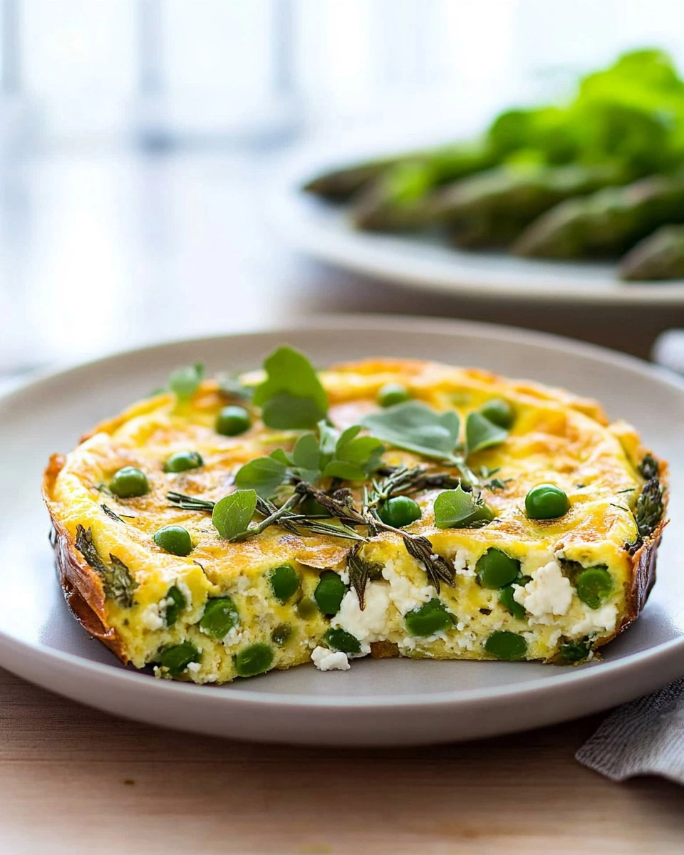 Herb & Goat Cheese Frittata with Asparagus and Peas