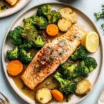 Honey Garlic Sheet-Pan Salmon with Broccoli & Carrots 113 Honey-Garlic-Sheet-Pan-Salmon-with-Broccoli-Carrots-Recipe