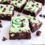 Mint-Chocolate-Chip-Brownies-with-Green-Swirl-Frosting-Recipe