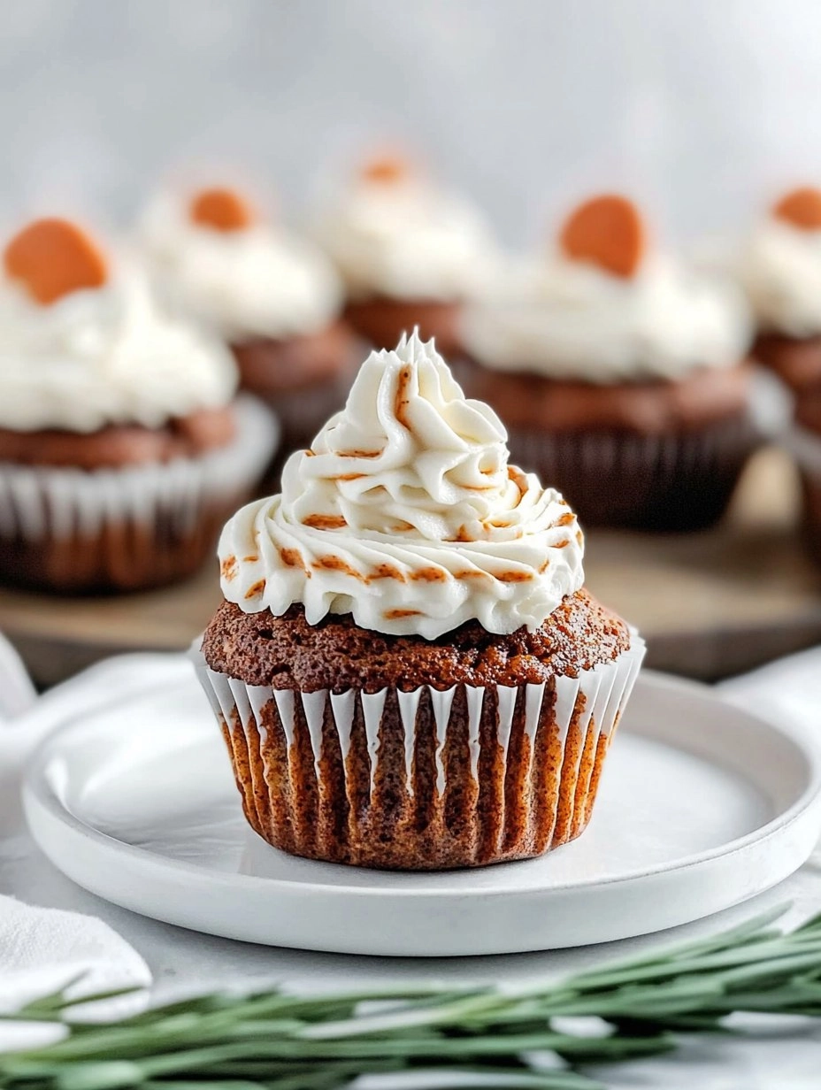 Moist Carrot Cupcakes with Cream Cheese Swirl