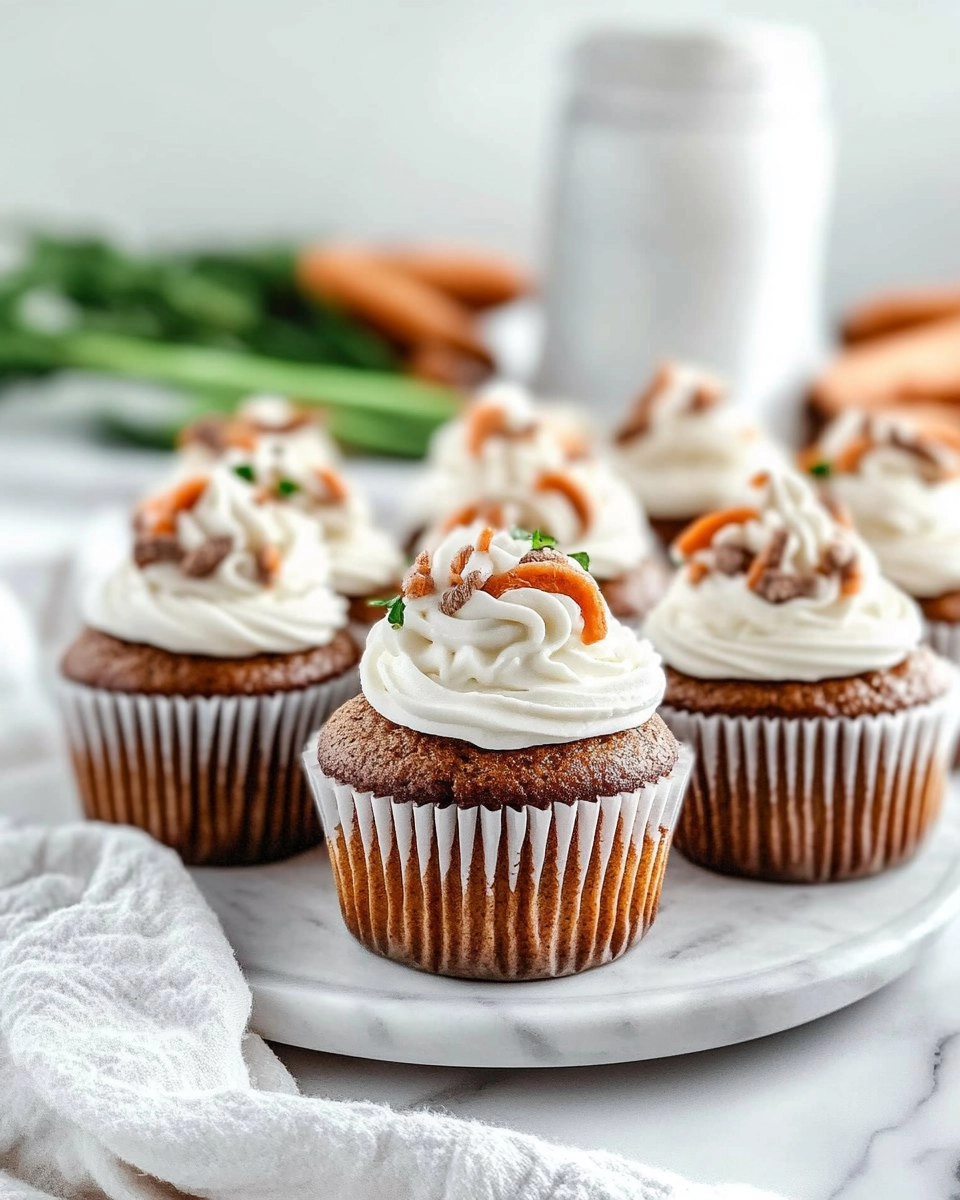 Moist Carrot Cupcakes with Cream Cheese Swirl