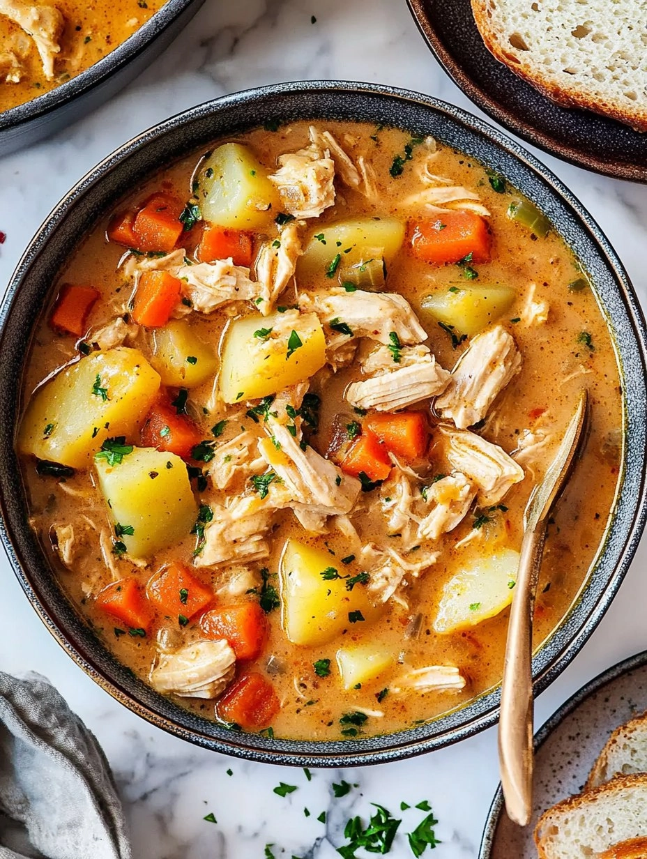 One-Pot Creamy Chicken & Potato Stew (Stovetop or Slow Cooker)