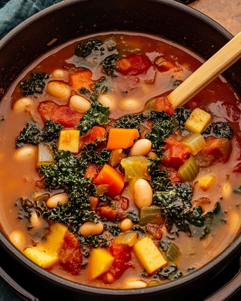 One-Pot-Creamy-Tuscan-White-Bean-Kale-Soup-Recipe