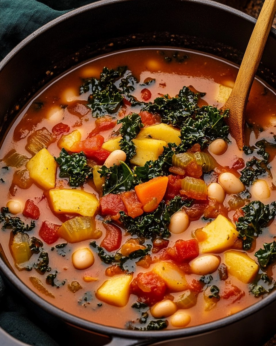 One-Pot Creamy Tuscan White Bean & Kale Soup