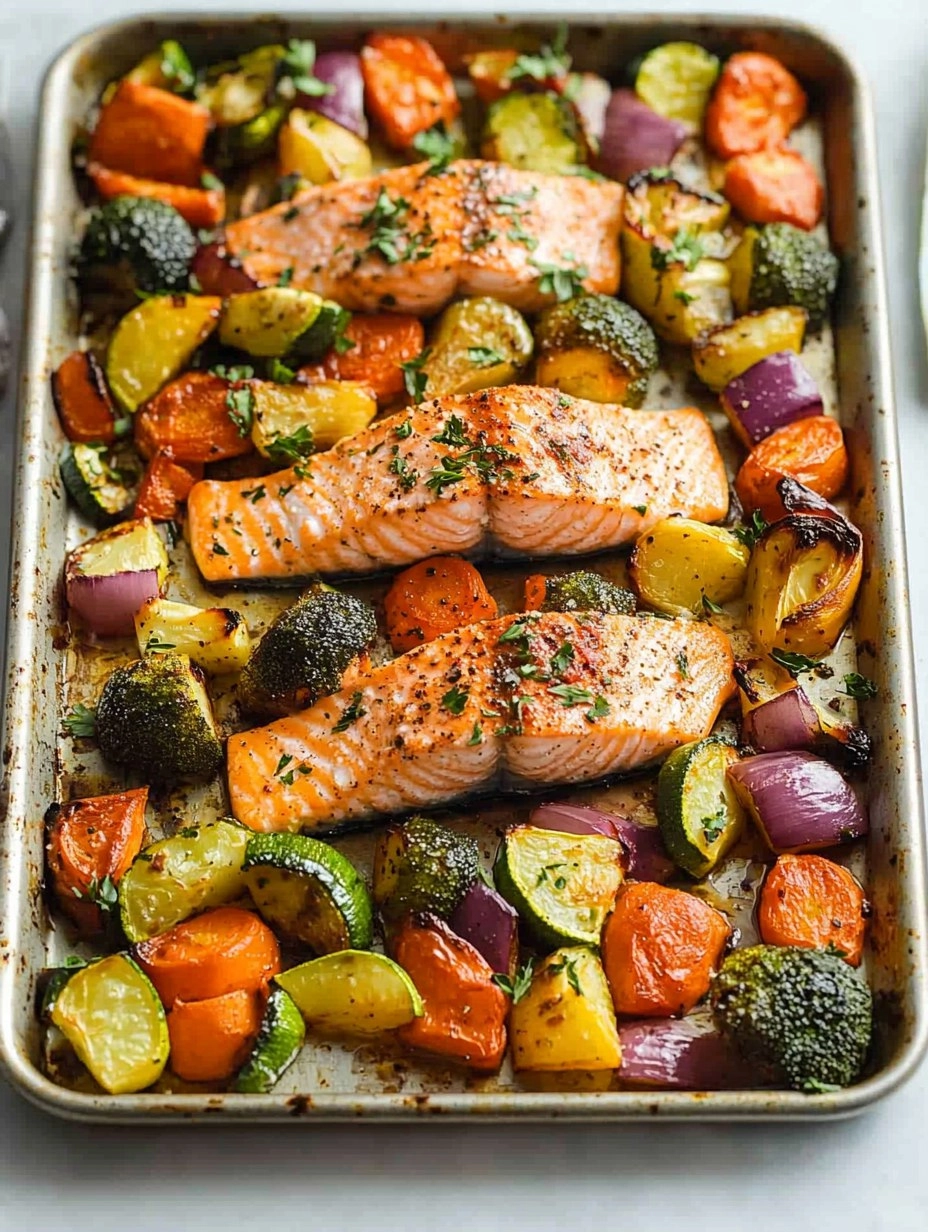 Sheet Pan Salmon | Baked Salmon with Roasted Vegetables