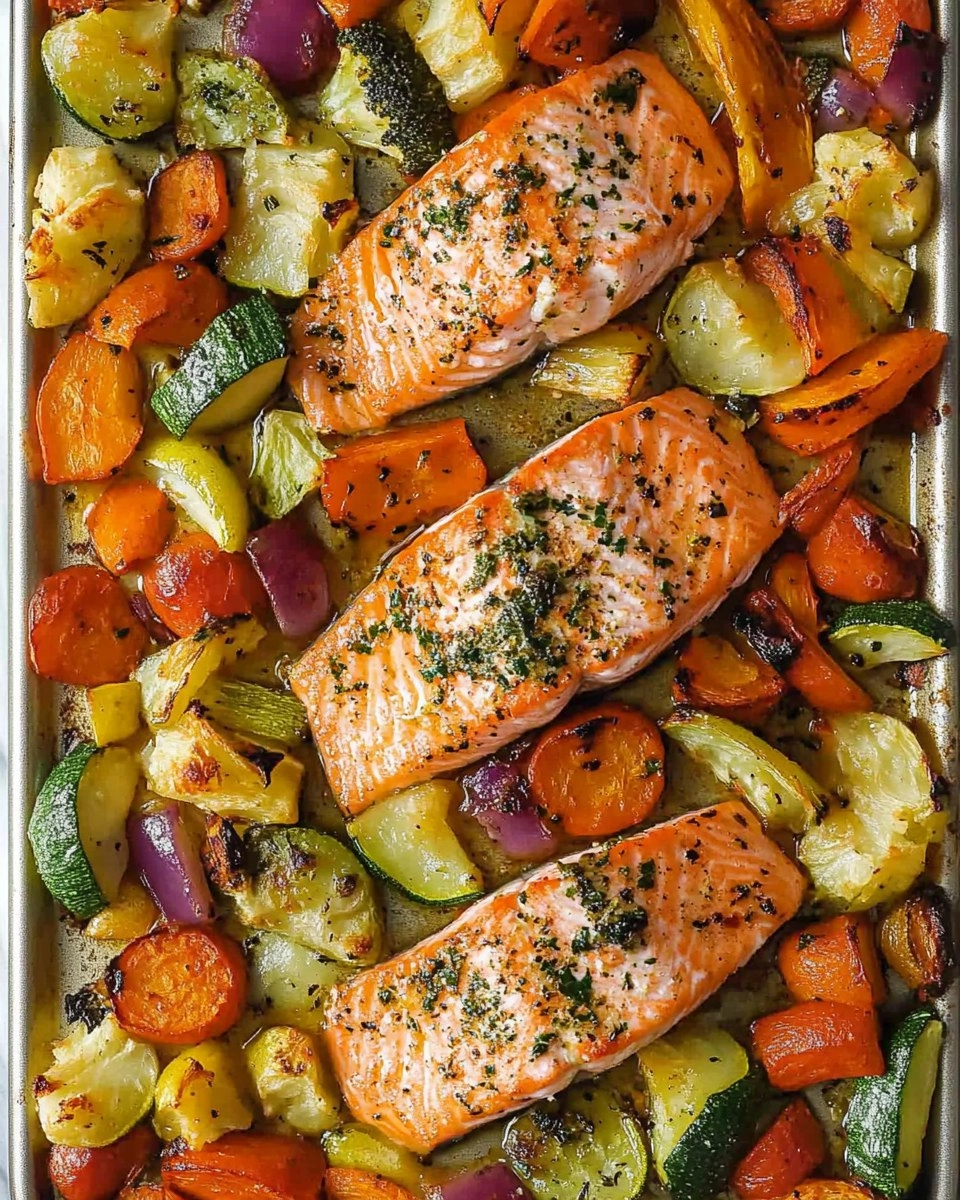 Sheet Pan Salmon | Baked Salmon with Roasted Vegetables