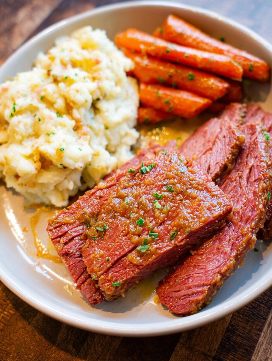 Slow Cooker Maple Mustard Corned Beef