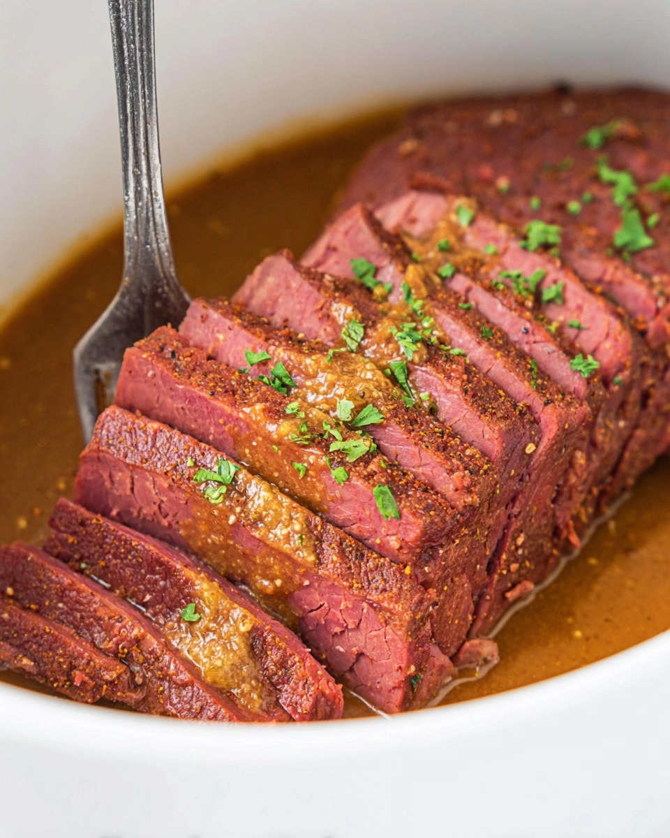 Slow Cooker Maple Mustard Corned Beef