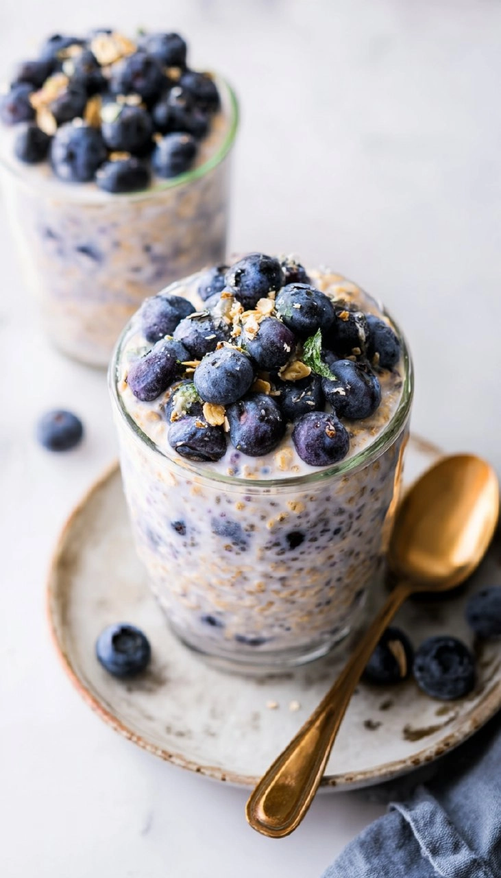 Blueberry Overnight Oats (5-Ingredient, Meal-Prep)