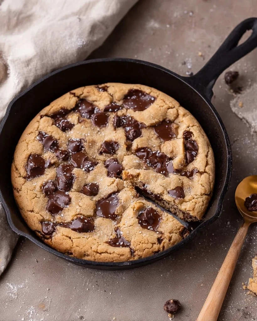 Brown-Butter-Chocolate-Chip-Skillet-Cookie-8-Inch-Recipe