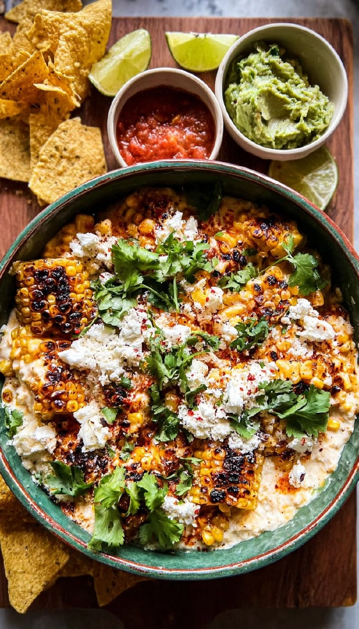Cinco de Mayo Street Corn Dip & Guacamole Board