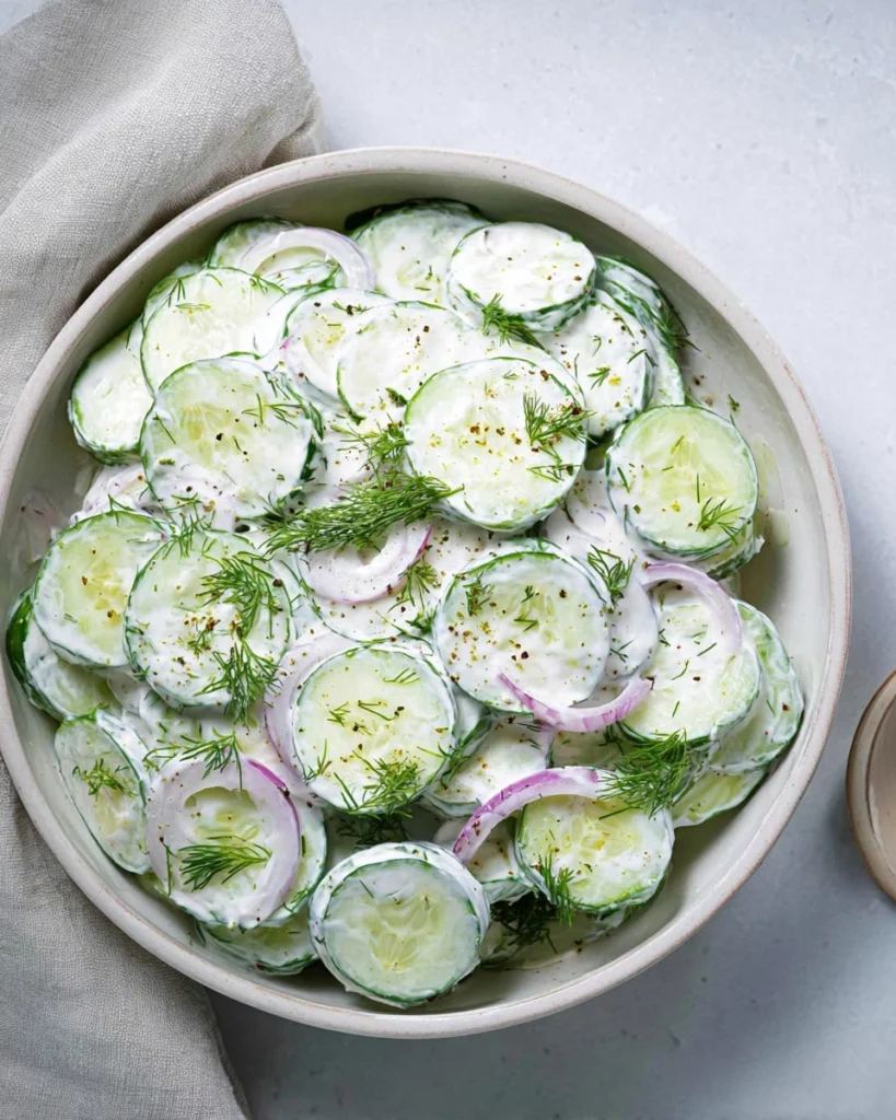 Creamy-Cucumber-Salad-with-Sour-Cream-Dill-Recipe