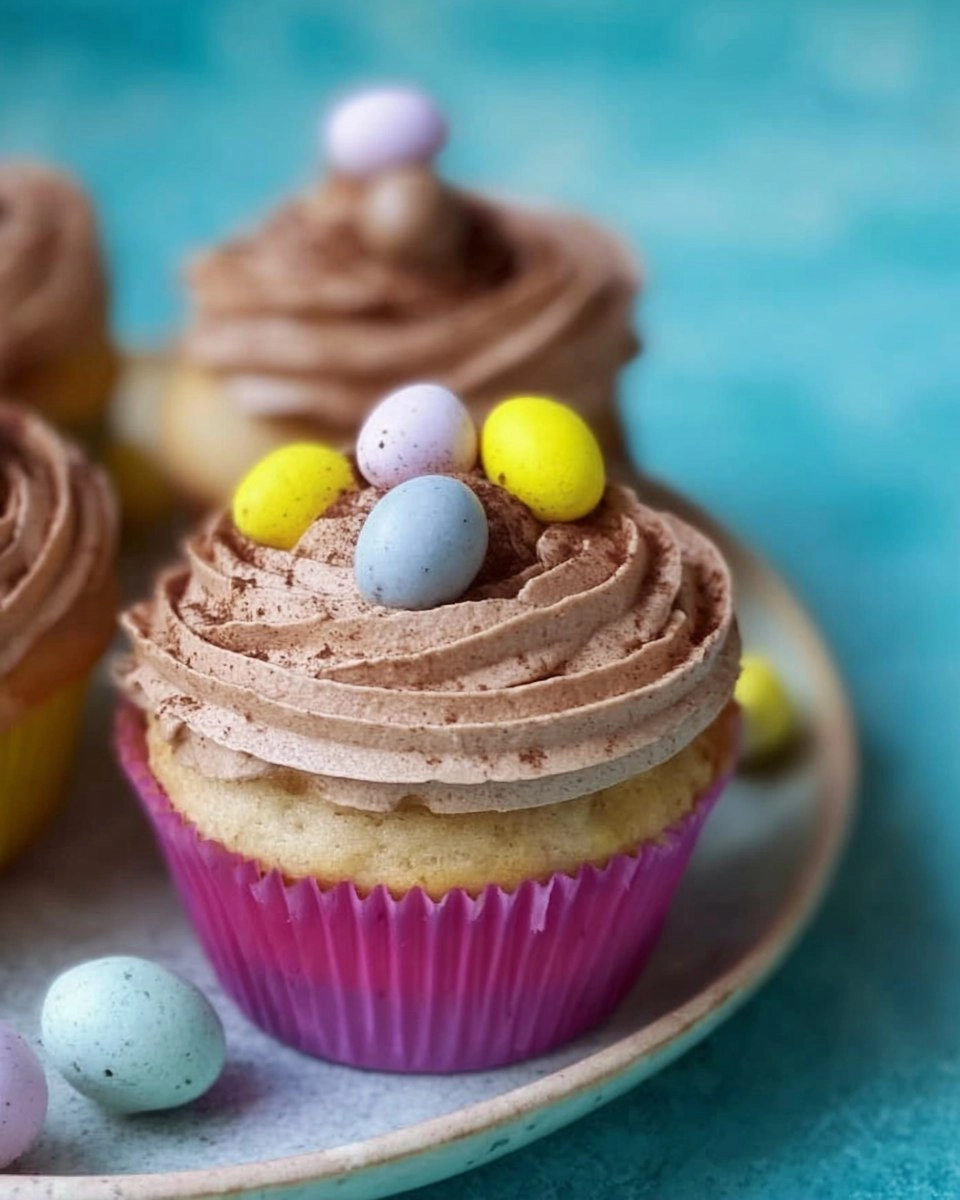 Easter Nest Cupcakes | Vanilla Sponge with Chocolate Buttercream & Mini Eggs