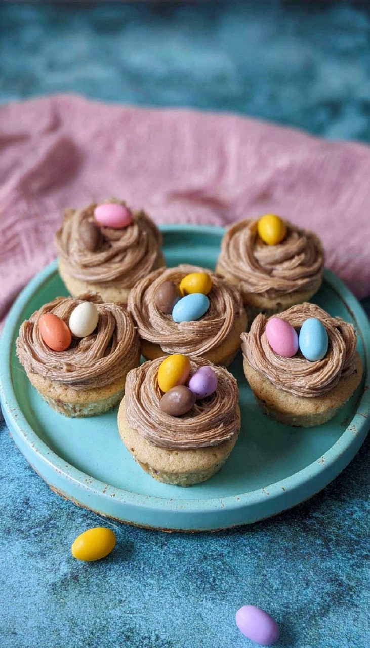 Easter Nest Cupcakes | Vanilla Sponge with Chocolate Buttercream & Mini Eggs