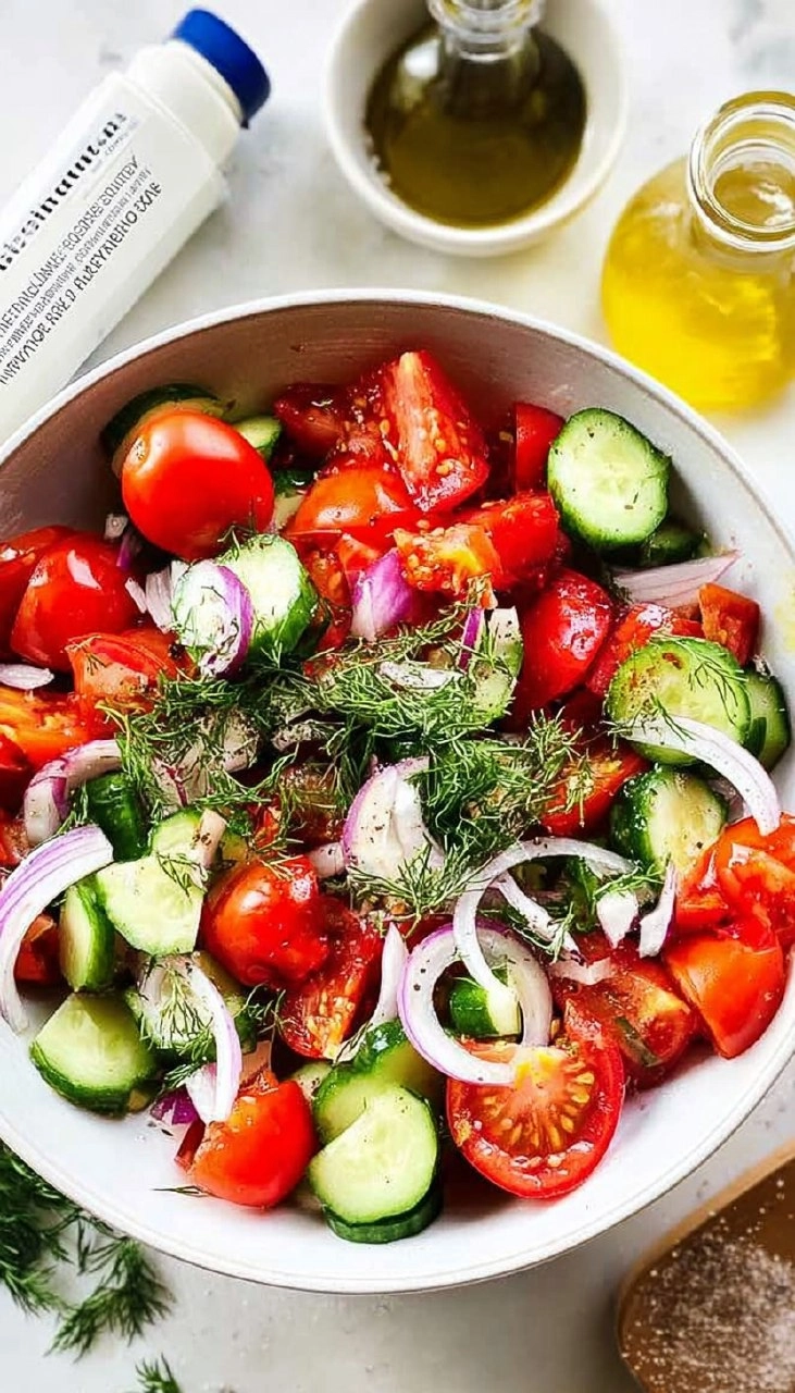 Easy Cucumber Tomato Dill Salad