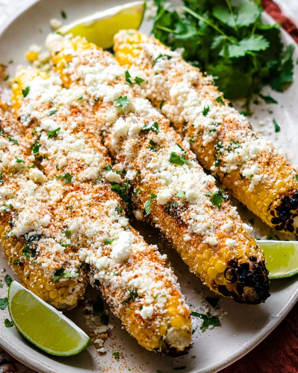 Elote | Grilled Mexican Street Corn with Cotija Cheese & Chili Lime