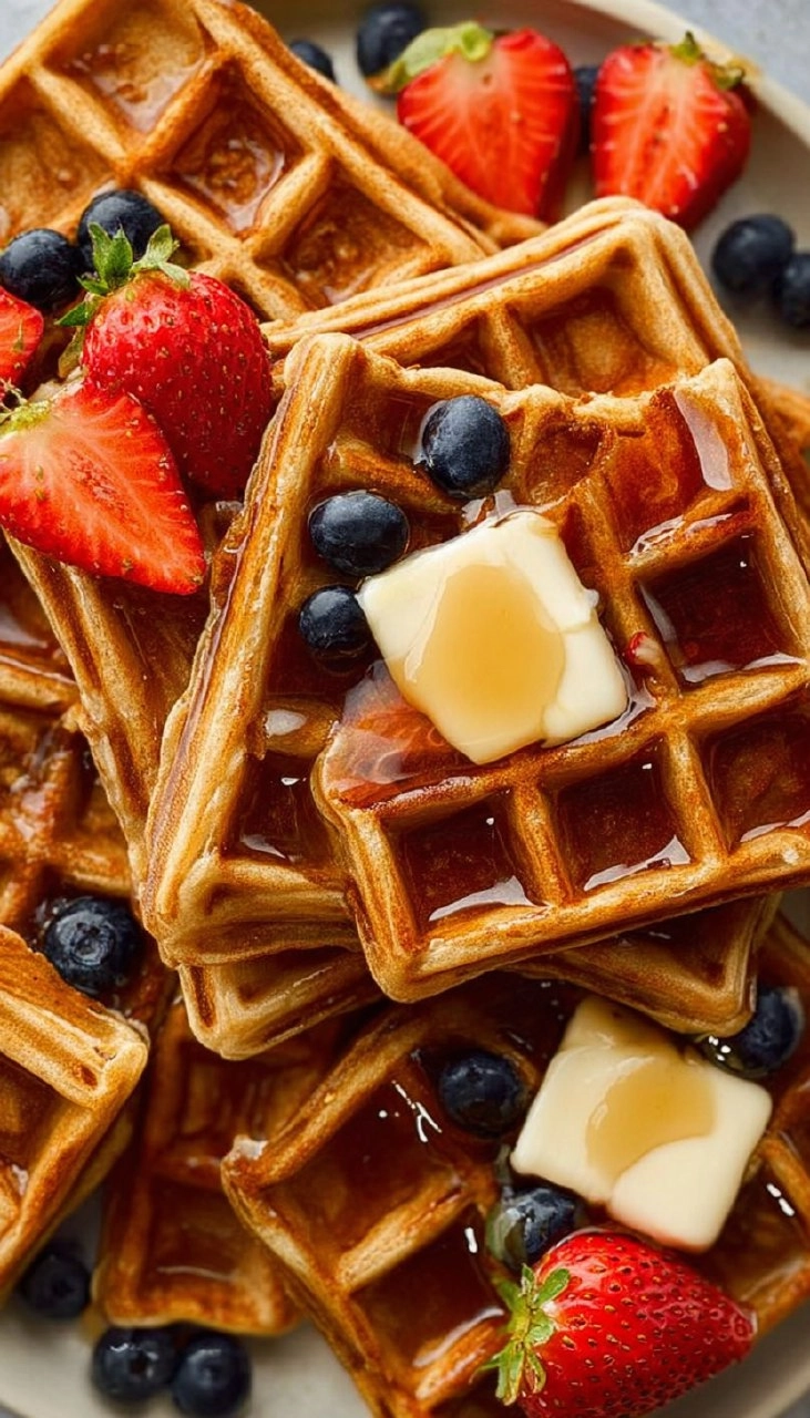 Fluffy Whole Wheat Waffles